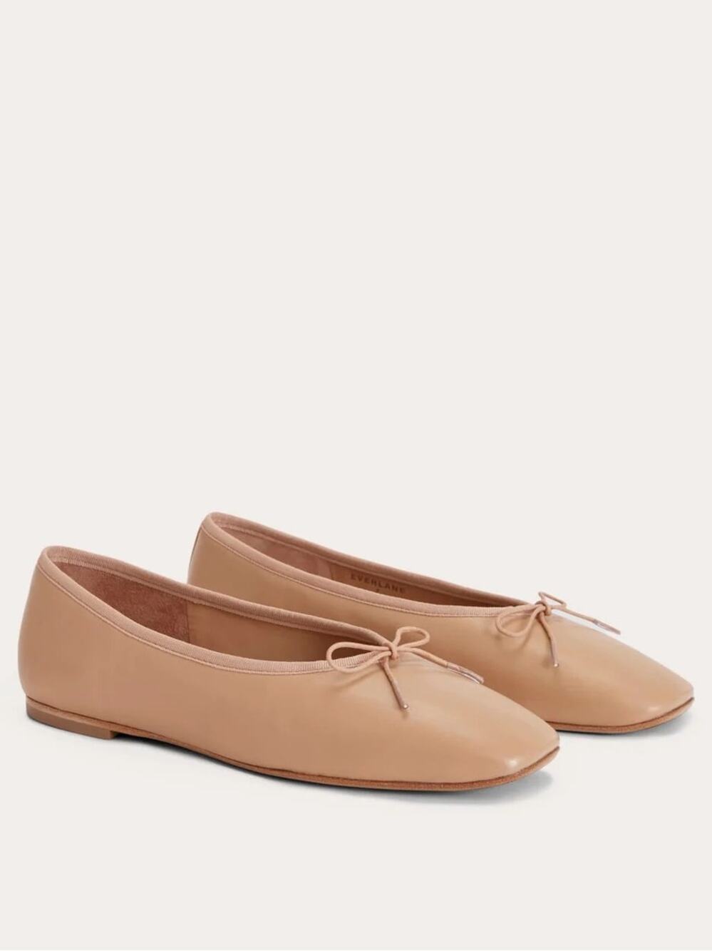 Everlane Beige Leather Ballet Flats